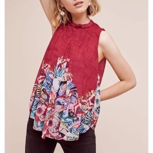 Anthropologie Deletta Dominica Swing top in Red